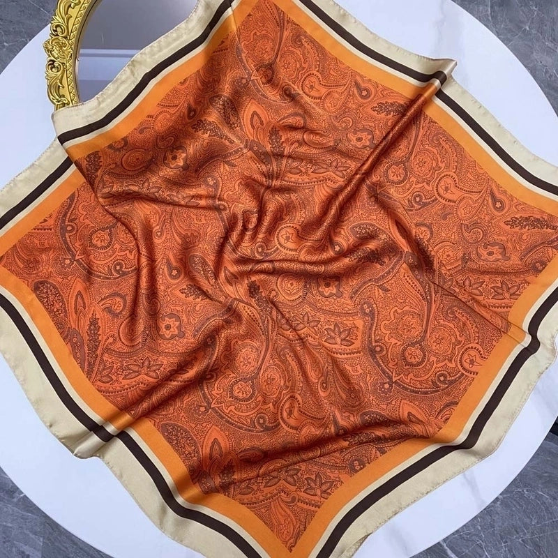 Women's Ethnic Style Color Block Brocade Printing Silk Scarves