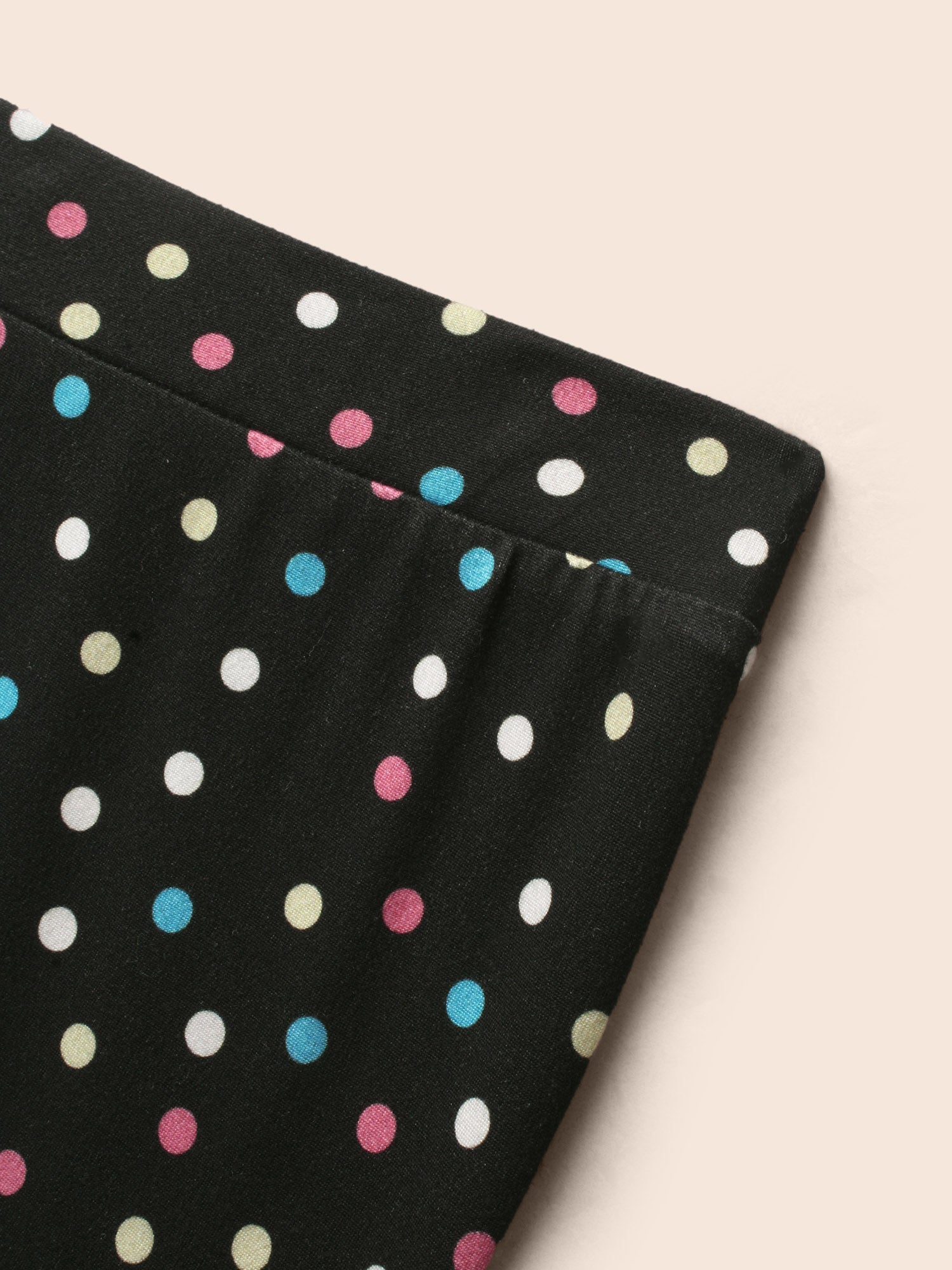 Color Polka Dot Mid Rise Skinny Leggings