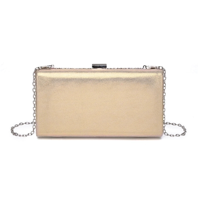 Black Gold Silver Pvc Polyester Solid Color Square Evening Bags