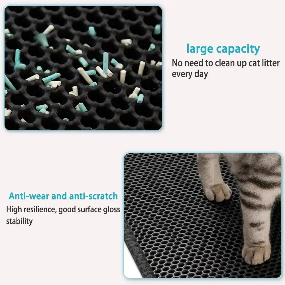 Cat Litter Mat Double Layer Waterproof Urine Proof Trapping Mat