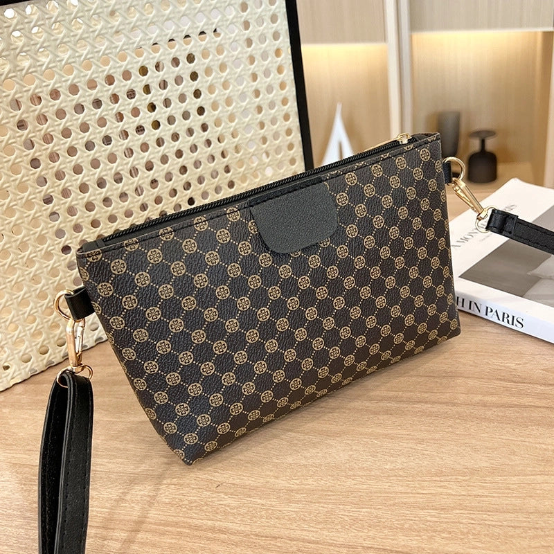 Women's Mini Pu Leather Printing Vintage Style Square Zipper Crossbody Bag
