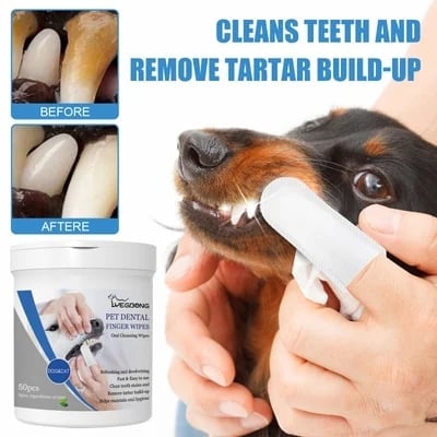 Pet Teeth Macular Bacteria Cleaning Finger Wipes