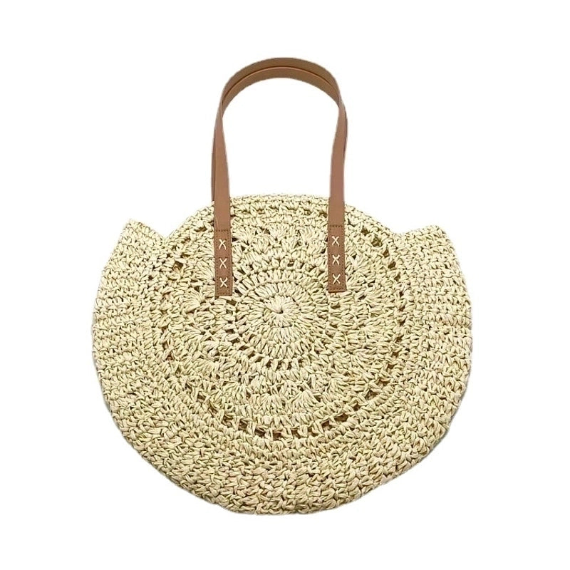 Women's Large Spring&summer Straw Vintage Style Circle Bag