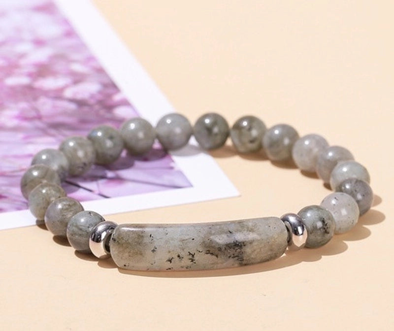 Minimalist Geometric Stainless Steel Natural Stone Polishing Bracelets