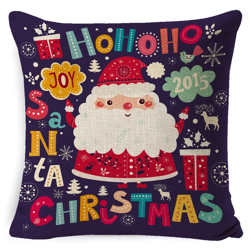Retro Christmas Tree Santa Claus Christmas Socks Linen Pillow Cases
