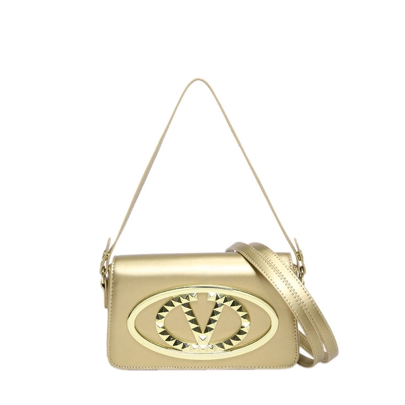 Women's Small Pu Leather Letter Streetwear Square Zipper Shoulder Bag Crossbody Bag