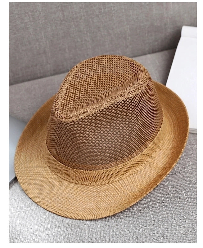 Men's Minimalist Solid Color Crimping Fedora Hat