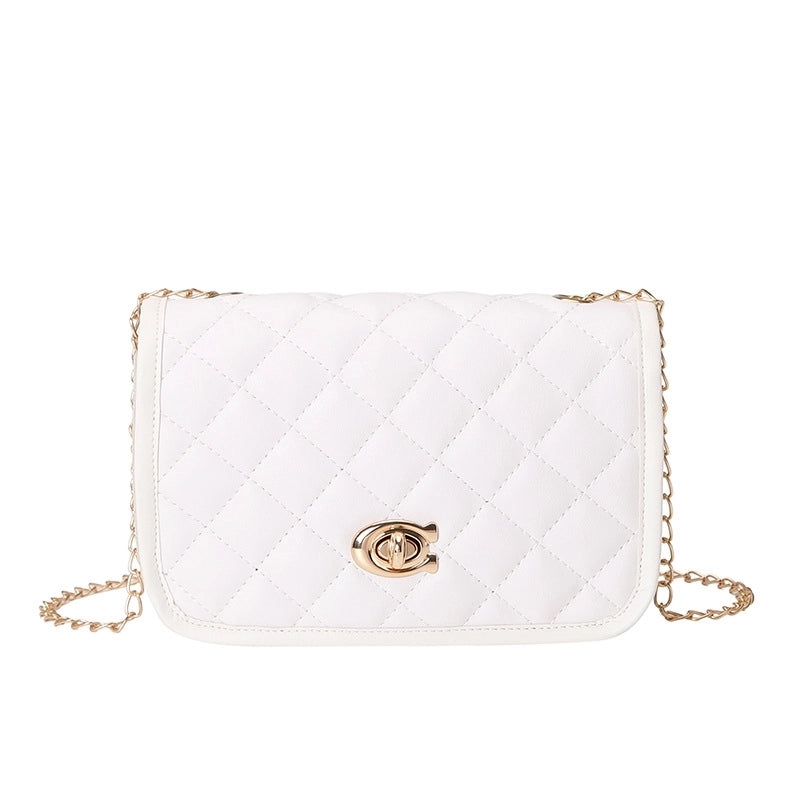 Women's Small Pu Leather Solid Color Basic Classic Style Square Flip Cover Crossbody Bag