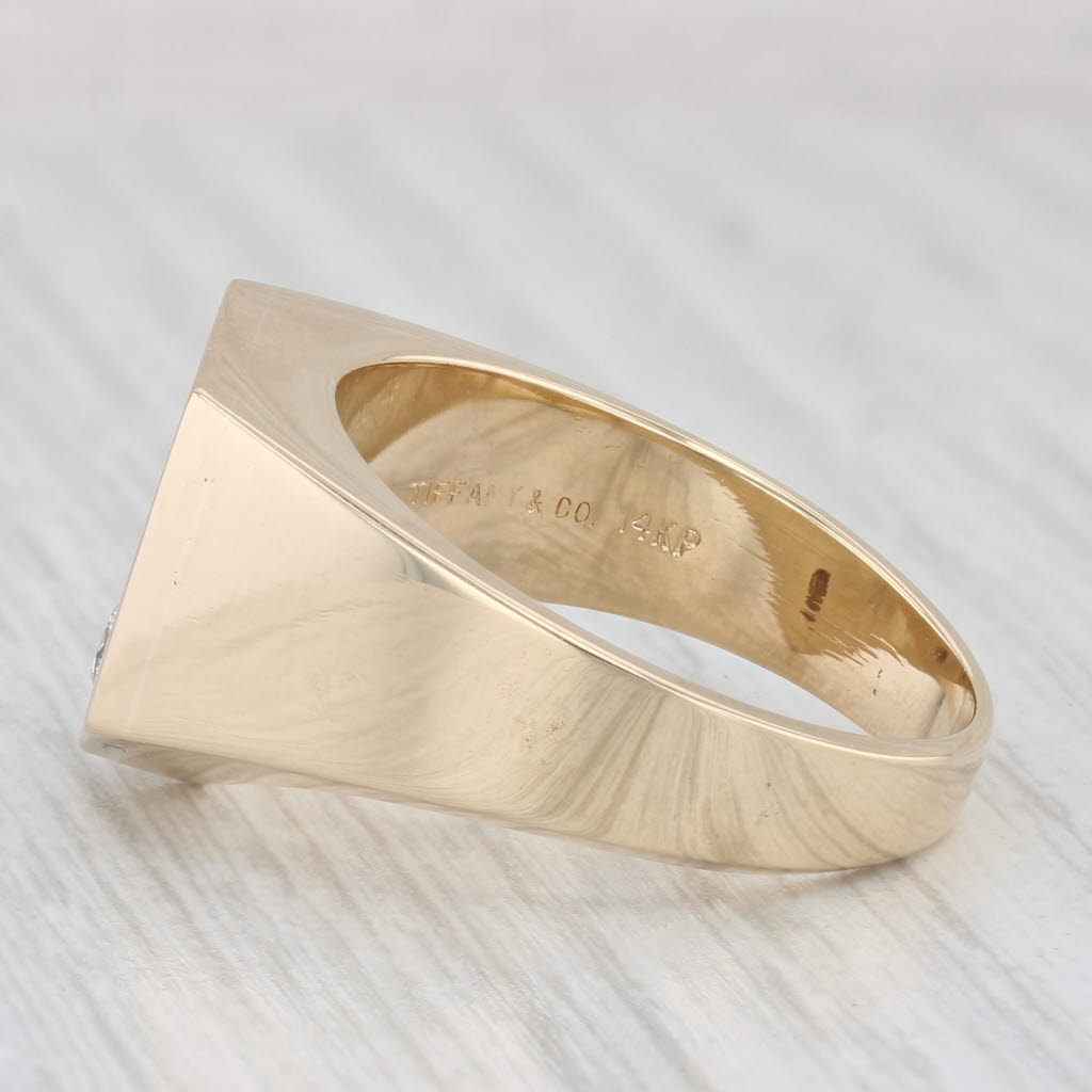 Tiffany & Co Levi's Jeans Pocket Signet Ring 14k Yellow Gold Size 10.25 Signet