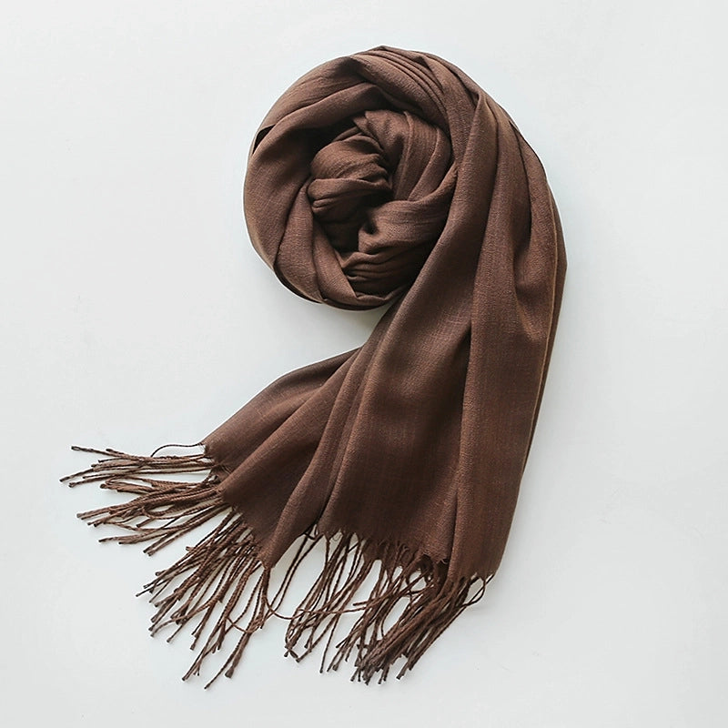 Unisex Minimalist Solid Color Polyester Scarf