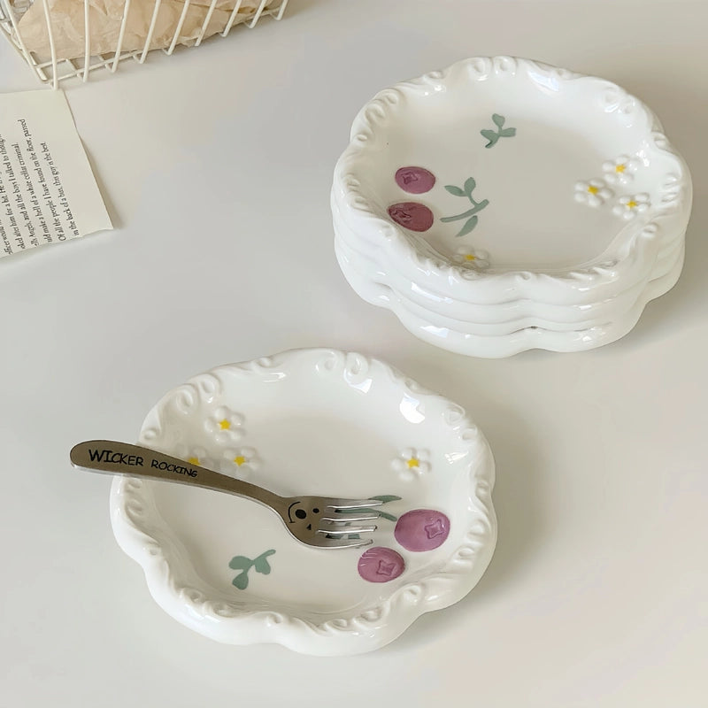 Cute Flower Porcelain Plate 1 Piece