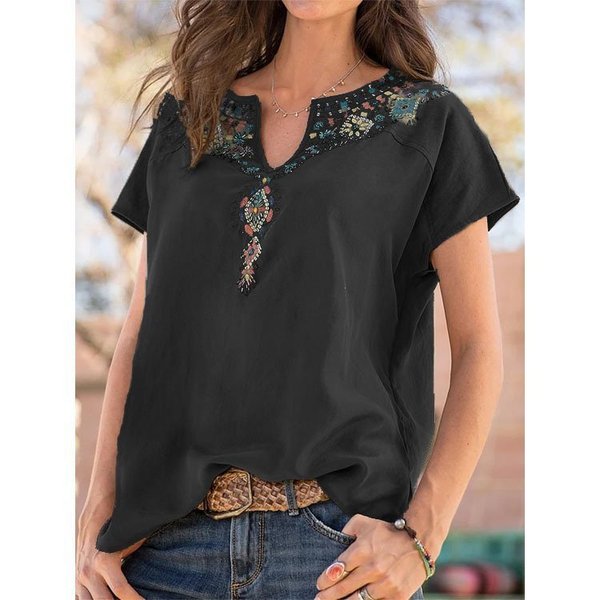 Women's V-neck Fashion Short Sleeve T-Shirt