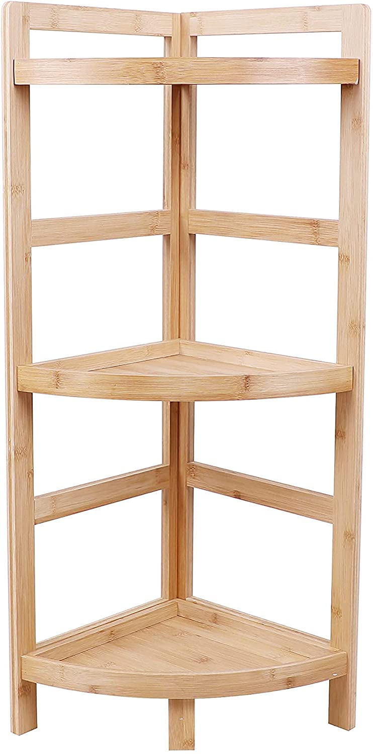 3 Tier Bamboo Corner Shelf Storage Rack