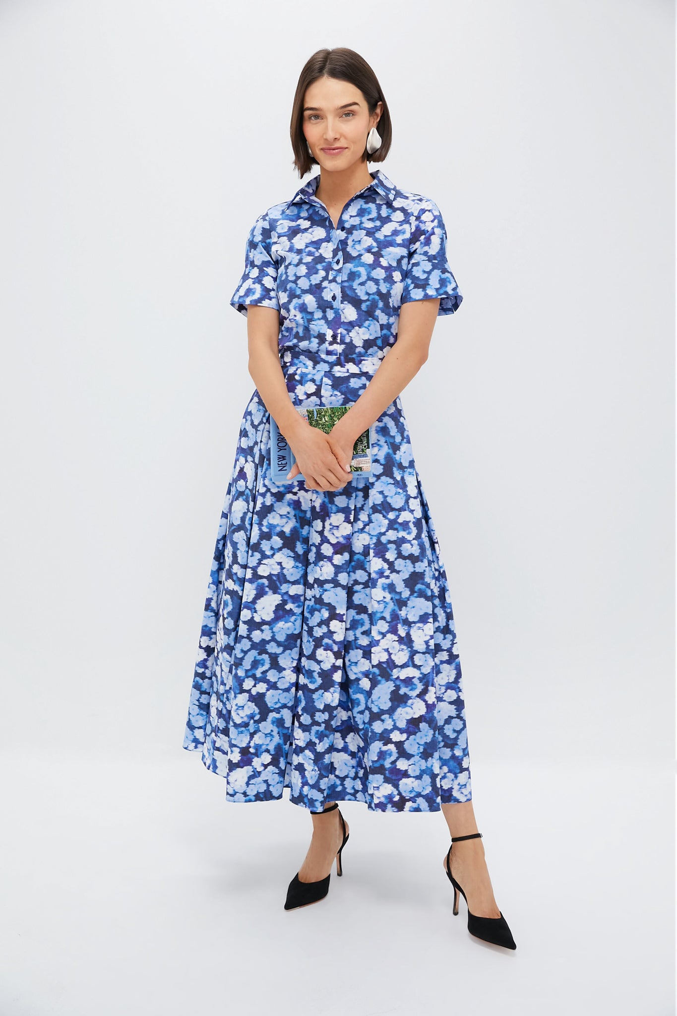 Havelock Blossom Indigo Pleated Midi Skirt
