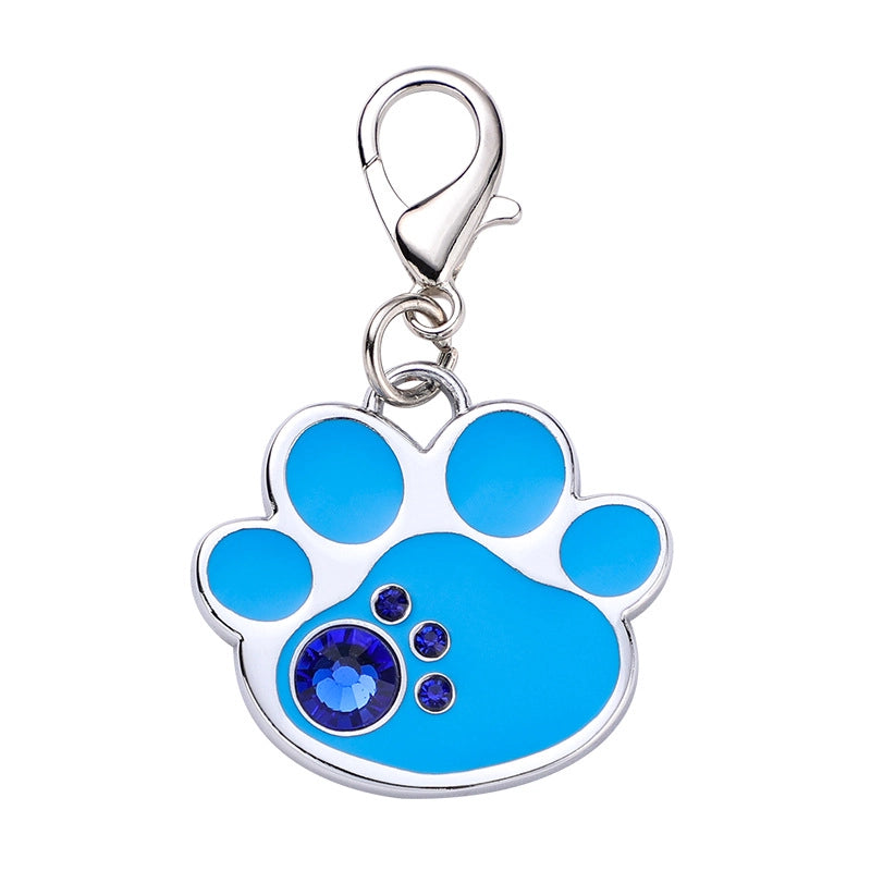 Modern Style Alloy Paw Print Pet Accessories Nameplate