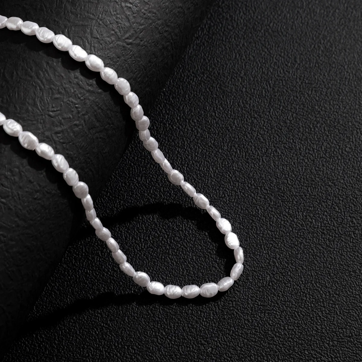 Bestone New Baroque Shaped Imitation Pearl Necklace Men's Necklace Clavicle Chain Men's Accessories