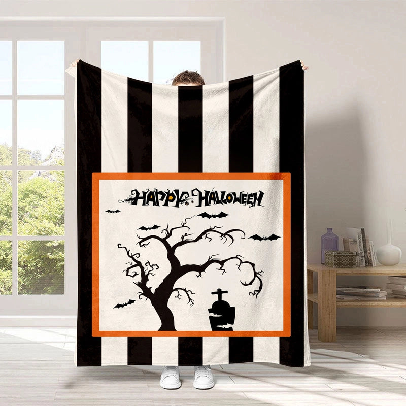 Halloween Cute Pumpkin Letter Bat Polyester Blanket Couch & Sofa Decor