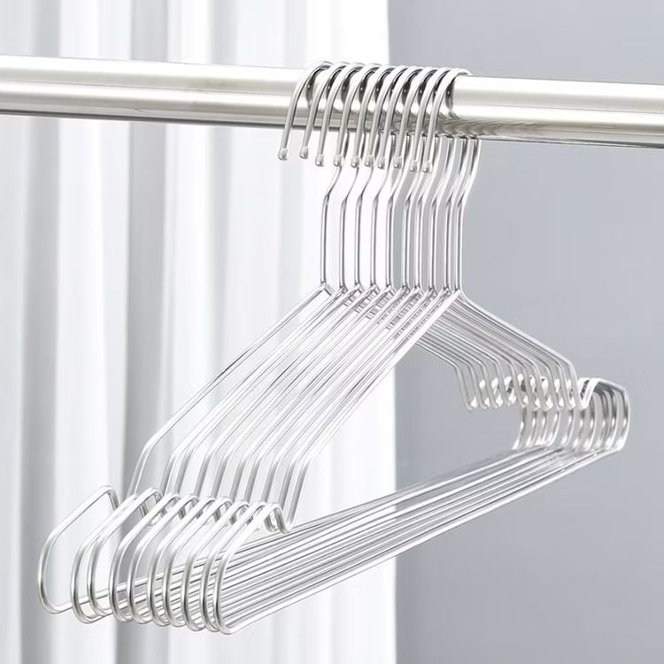 STEEL POLISHED CLOTHES HANGER (PACK OF 10)