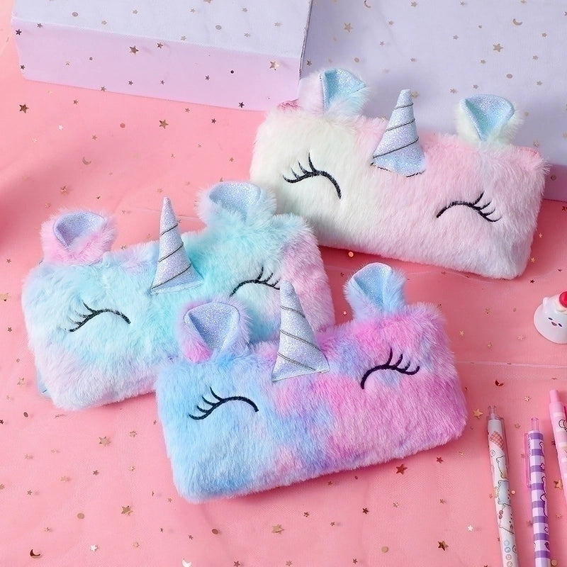 New Plush Cartoon Pencil Case Kid's Bag
