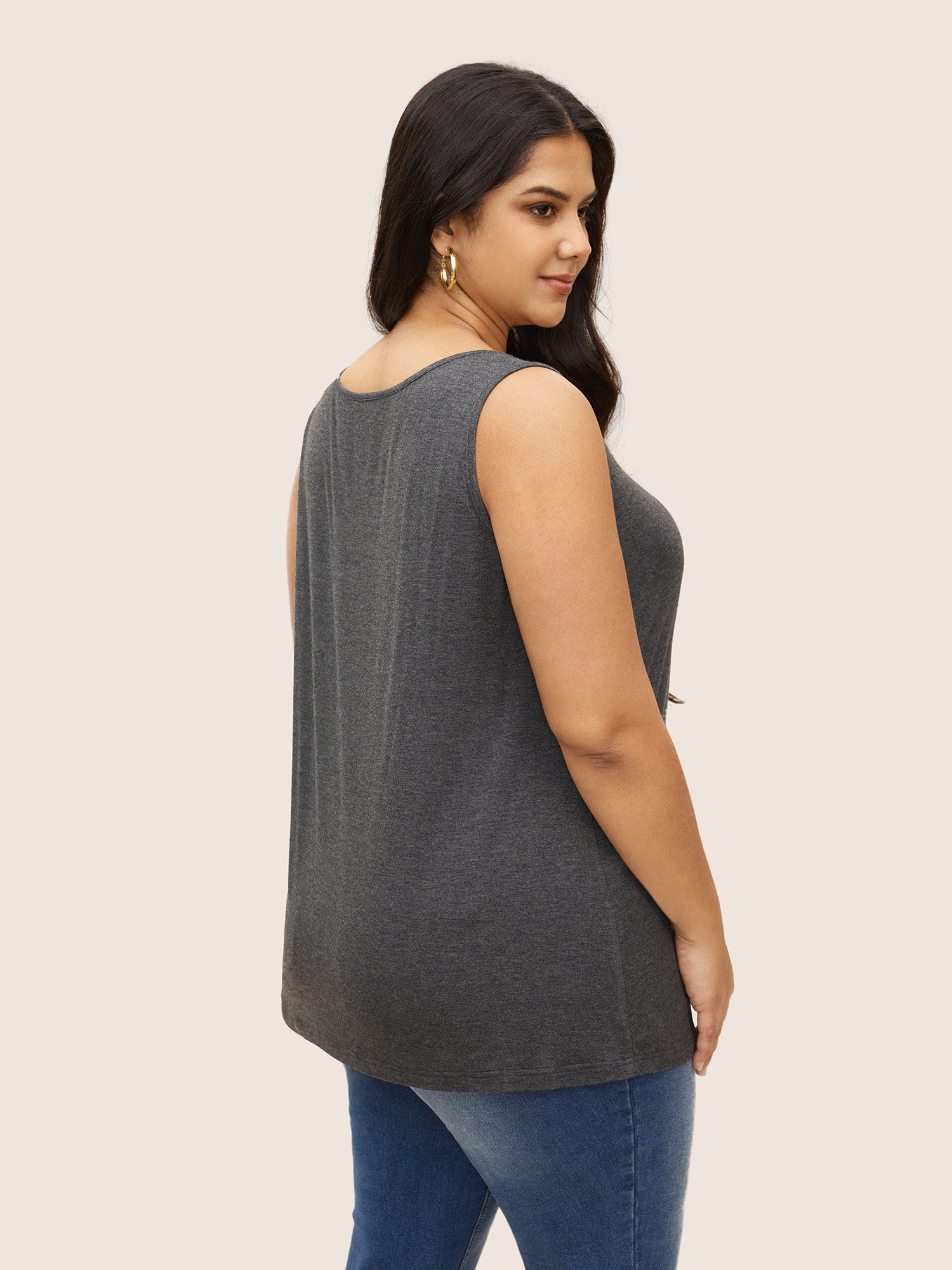 Supersoft Essentials Plain Square Neck Skinny Tank Top