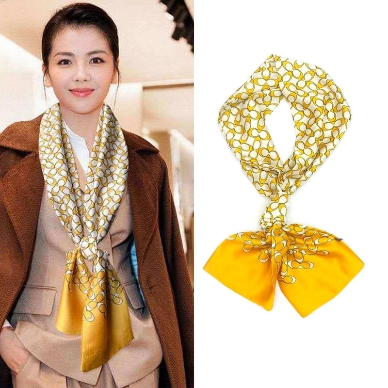 Women's Elegant Minimalist Geometric Chiffon Printing Silk Scarf