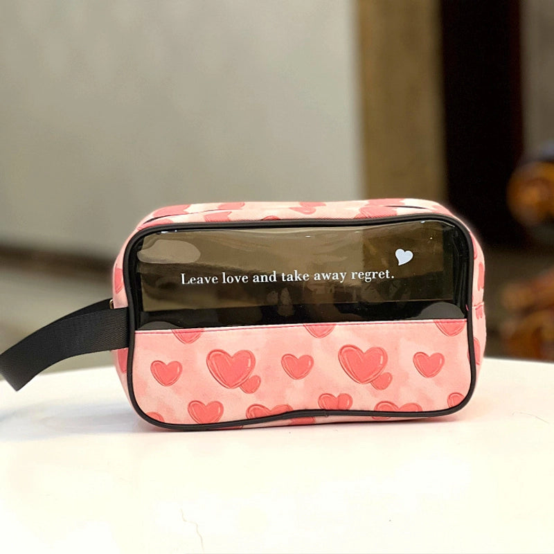 Translucent Portable Waterproof Cosmetic Bag Toiletry Bag Portable Cosmetic Bag Hand Bag For Women