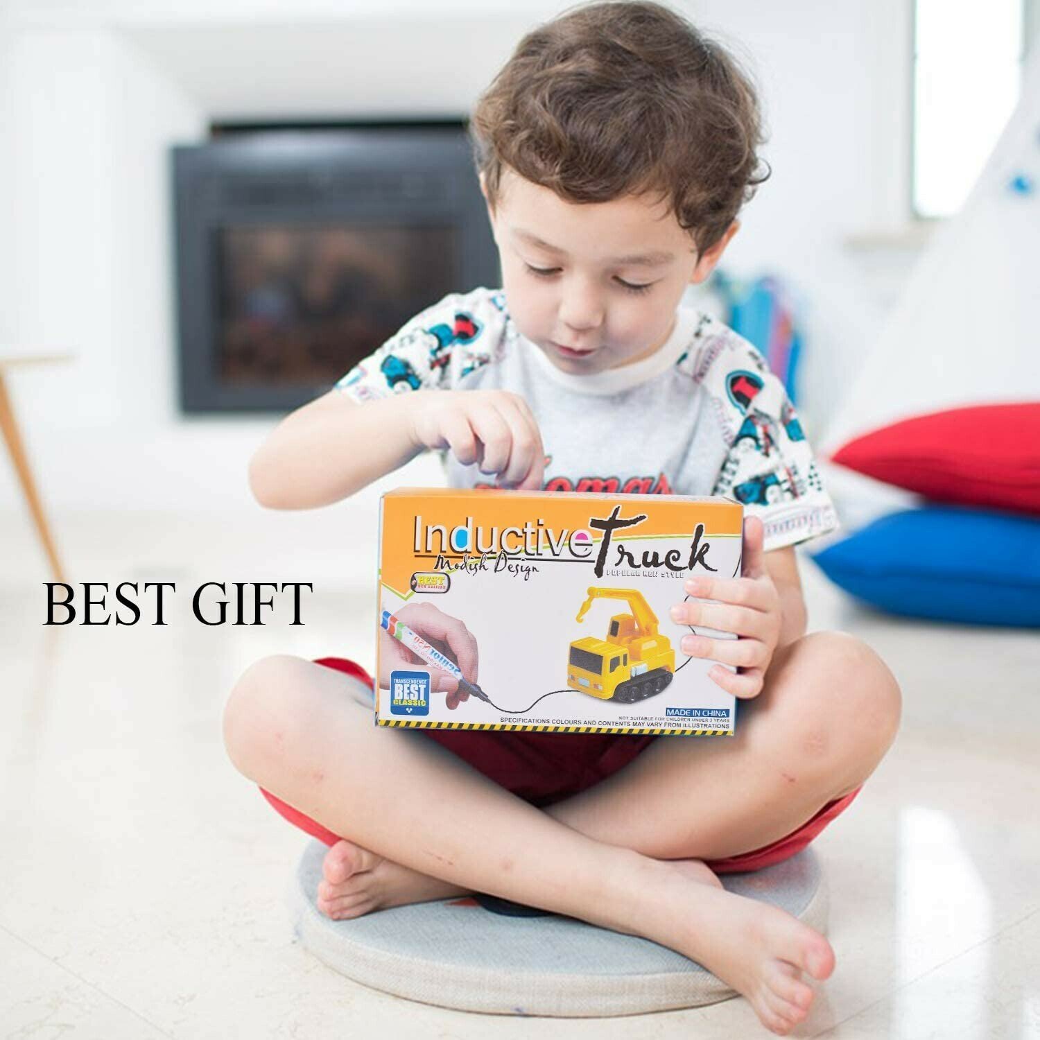 Only one-time sale throughout the year Sale-🔥47% OFF🔥)Magic Inductive Truck Toy Follows Line Drawn  Toy Vehicles Gift for Kids & Children