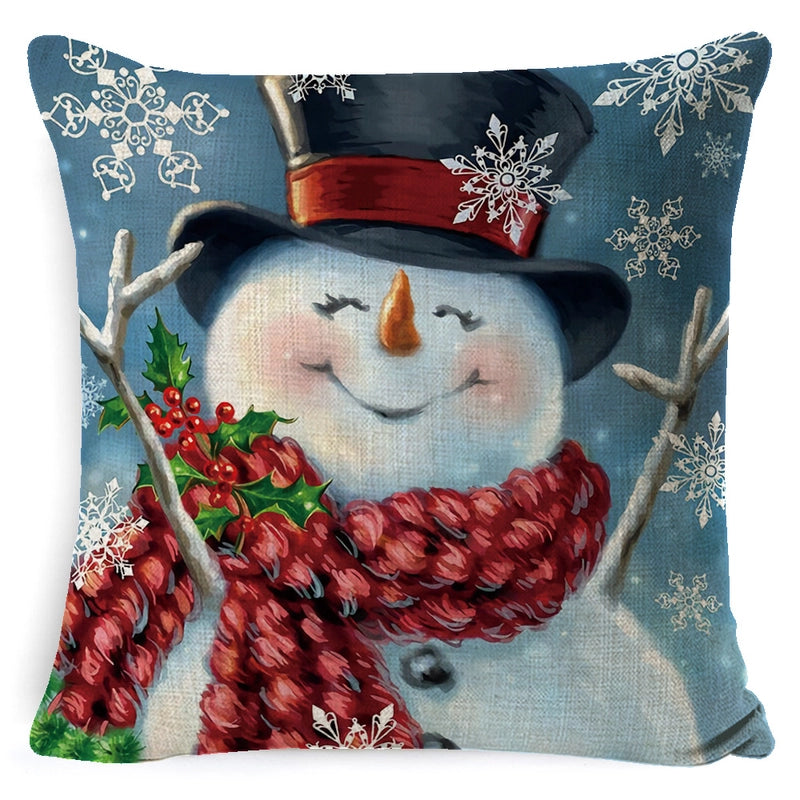 Retro Christmas Tree Santa Claus Christmas Socks Linen Pillow Cases