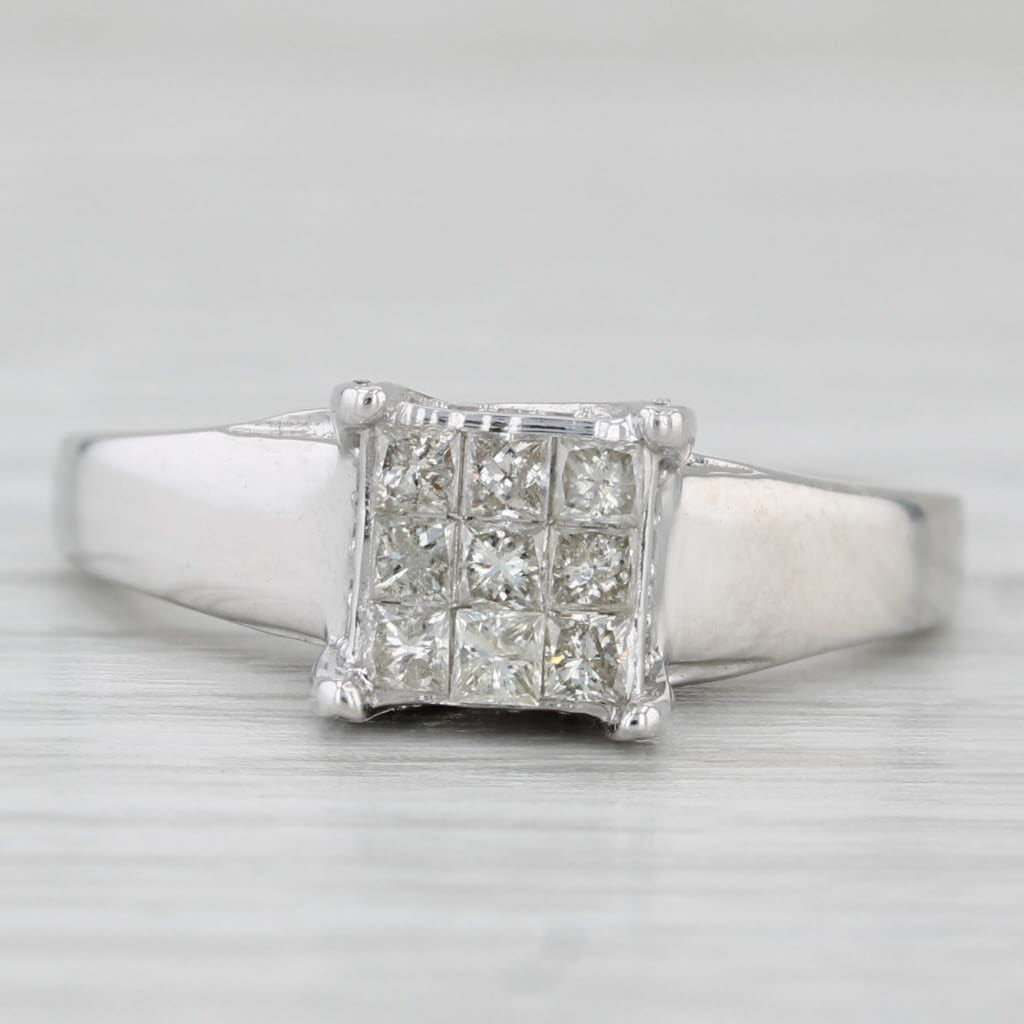 0.50ctw Diamond Engagement Ring 10k White Gold Size 6.25 Tomas Rae