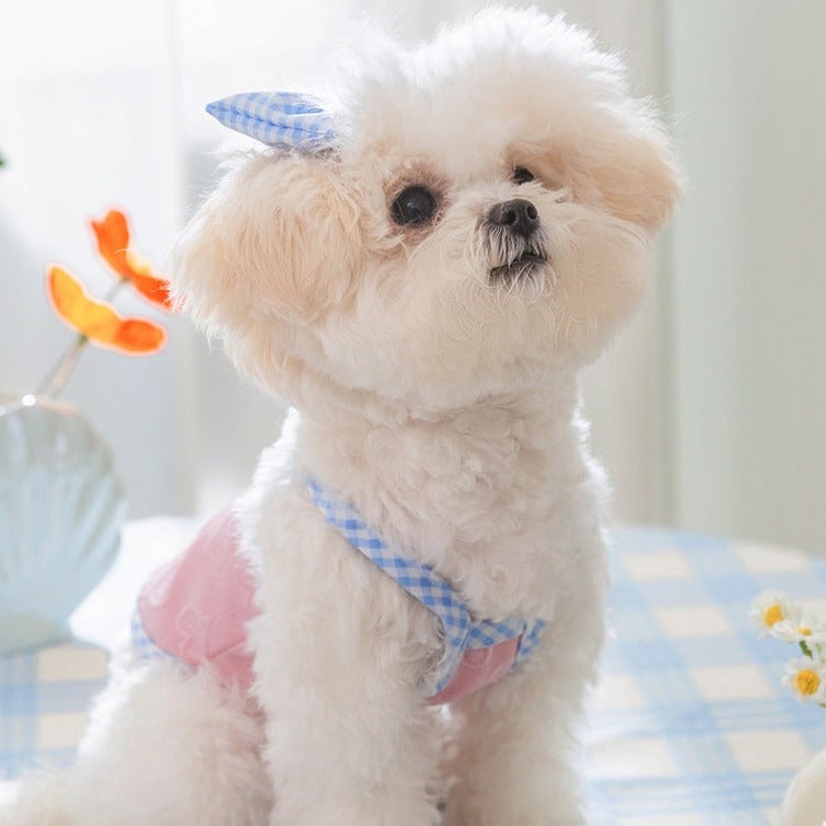 Heart Pattern Bow Decor Dog Cat Vest