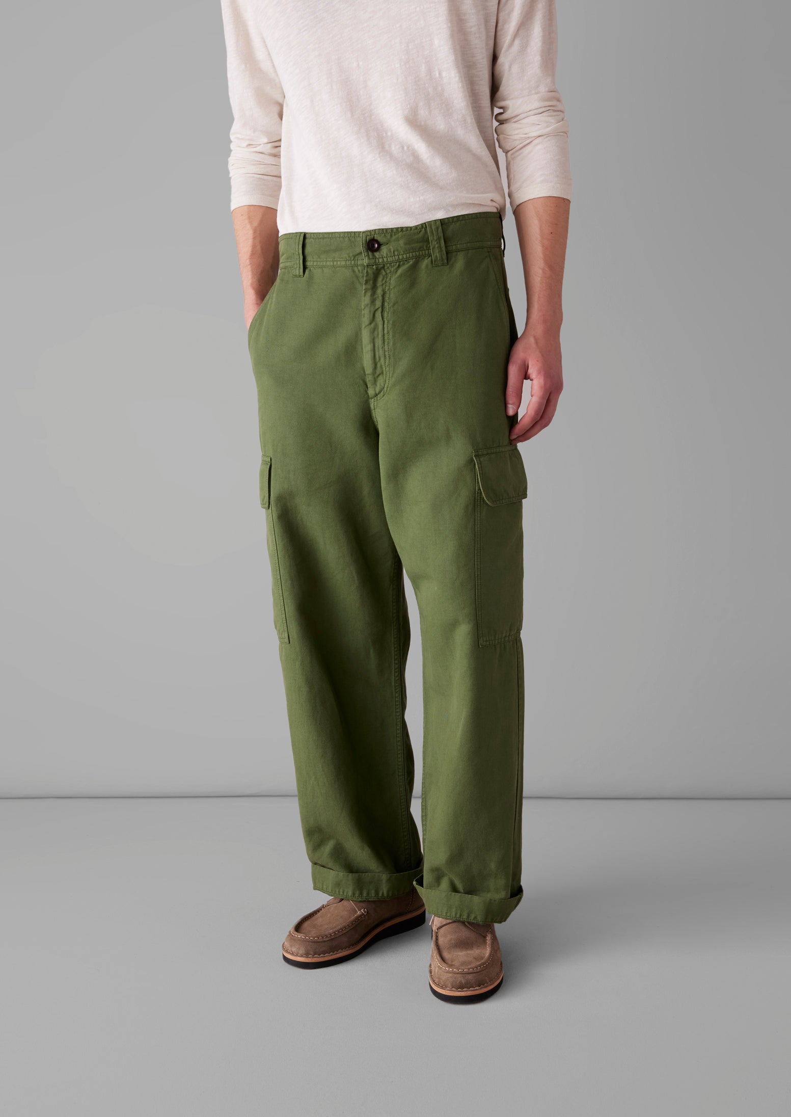 Patch Pocket Wide Leg Trousers | Propagator Green