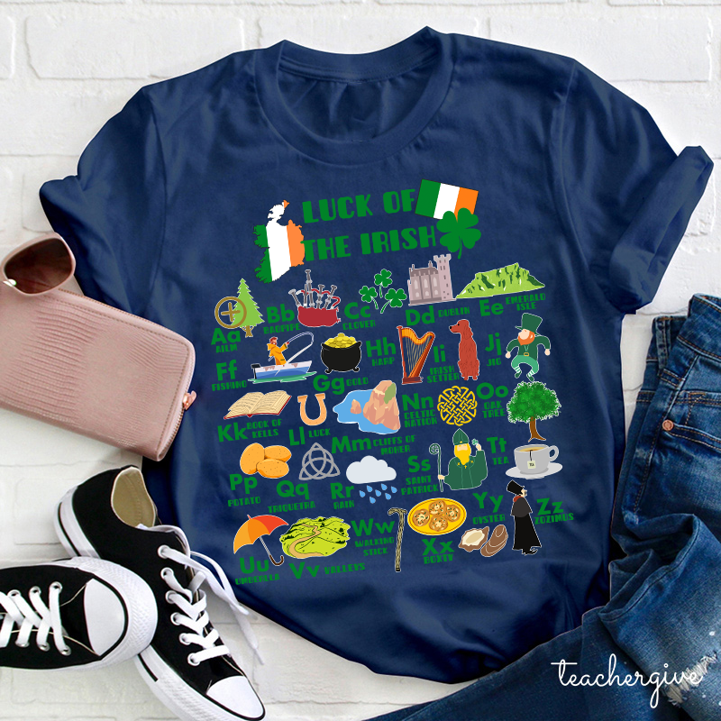 Luck Of The Irish Alphebat Teacher T-Shirt