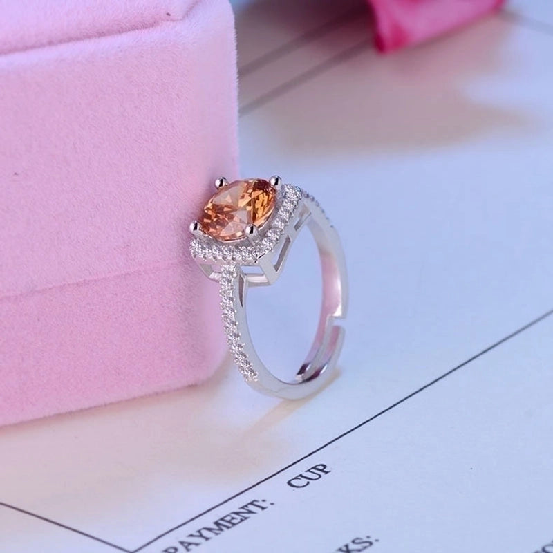 Minimalist Geometric Copper Plating Inlay Artificial Gemstones Rings