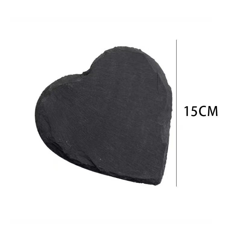 Slate Dinner Plate Dessert Sushi Plate Western Food Black Slate Plate Tableware Flat Plate Barbecue Steak Plate