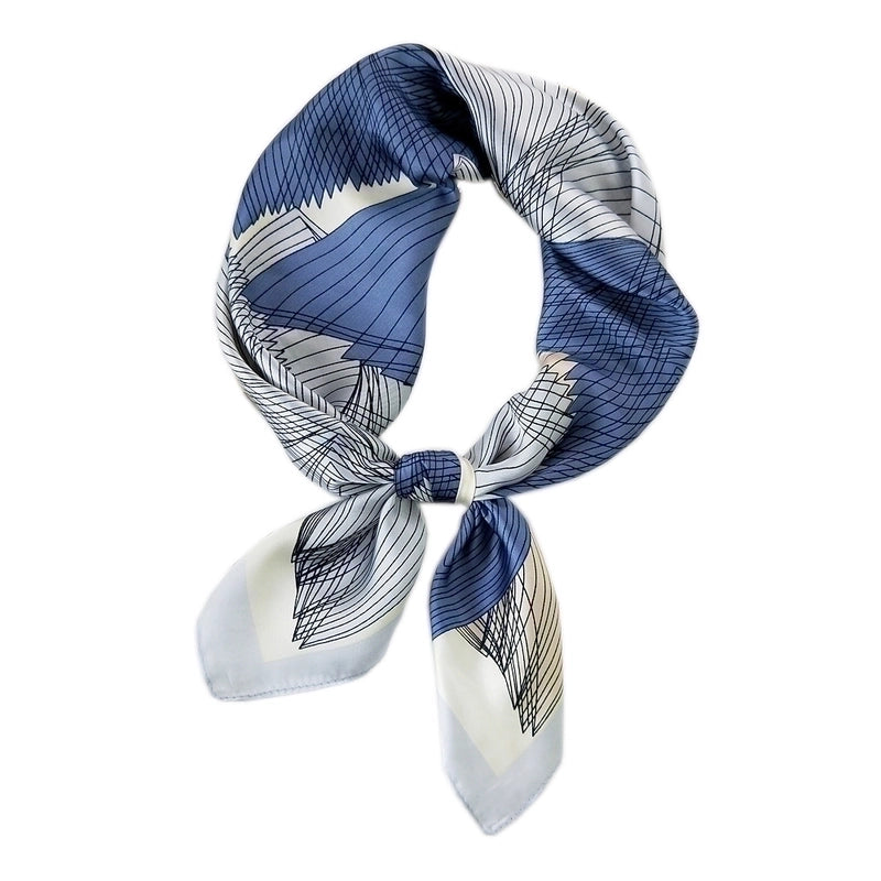 Clashing Color Floral Pringting Silk Square Scarf