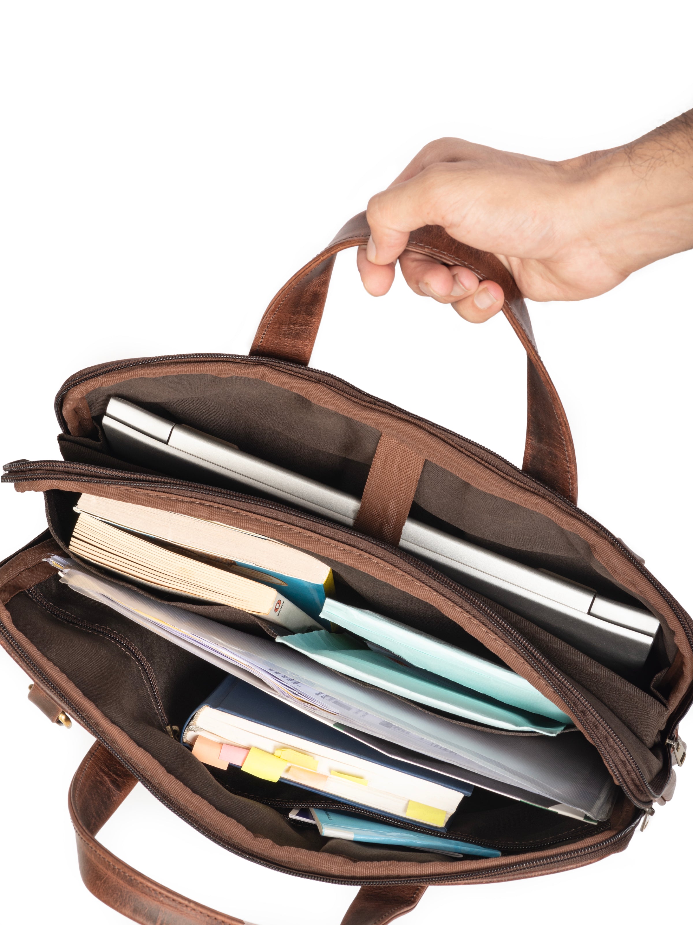Harbor Laptop Briefcase. Brown