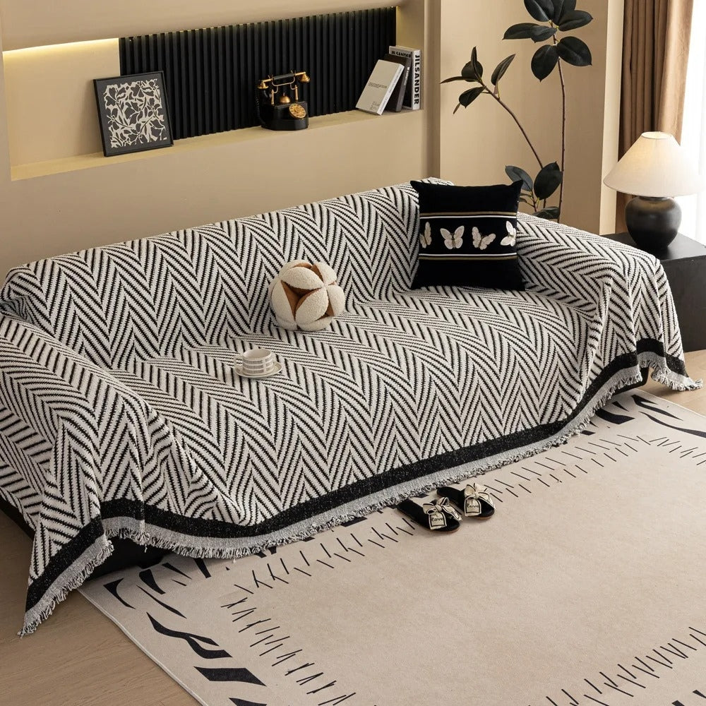 Marella Bohemian Sofa Cover Blanket with Tassels