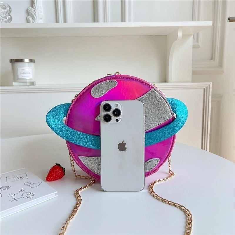 Women's All Seasons Special Material Galaxy Streetwear Round Zipper Circle Bag