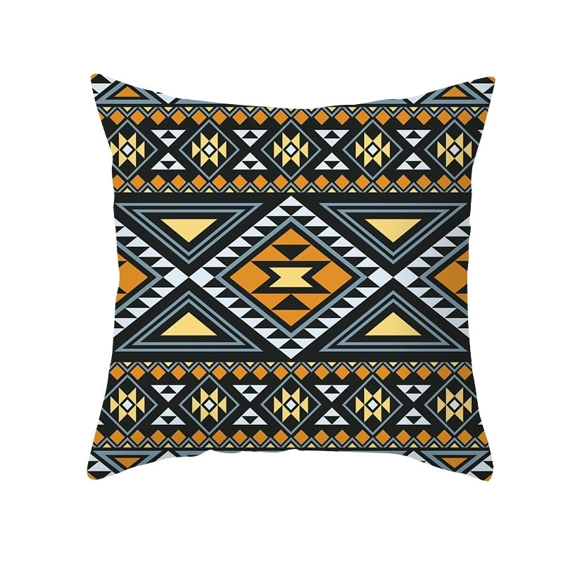 Ethnic Style Geometric Fibre Peach Skin Pillow Cases