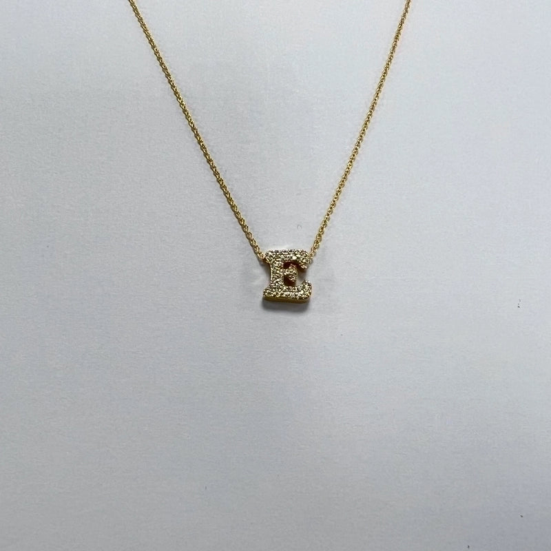 Minimalist Letter Copper Zircon Necklace In Bulk