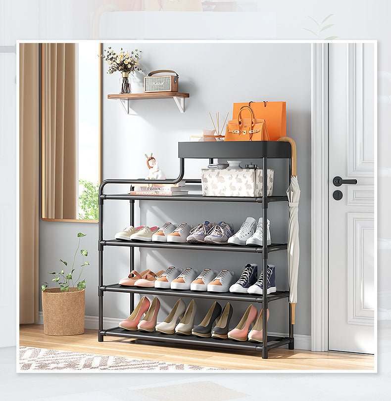 Adjustable Shoe Rack Organizer With Storage Shelf