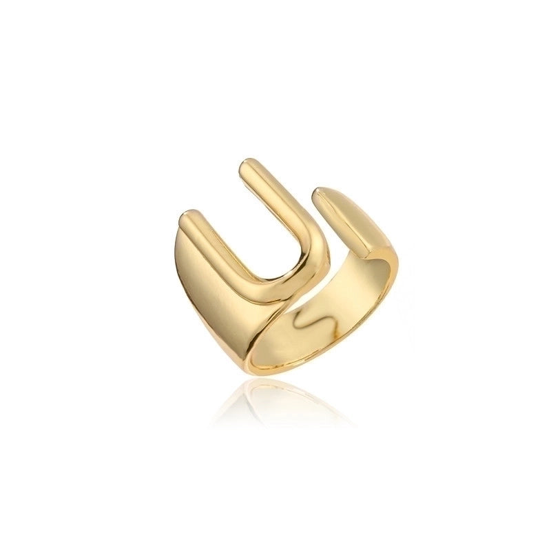 New 18k Copper Gold-plated Alphabet Open Ring