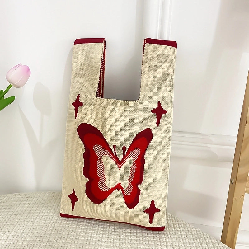 Women's Medium Polyester Animal Cartoon Flower Cute Classic Style Lock Clasp Handbag