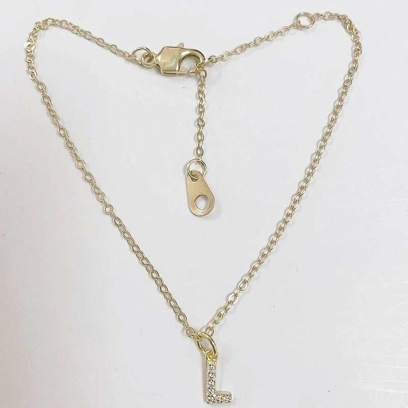 Fashion Letter Brass Bracelets Inlay Zircon Copper Bracelets