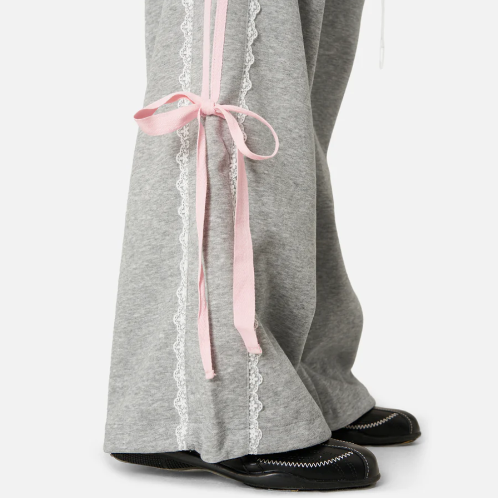 Heather Gray Lace Joggers
