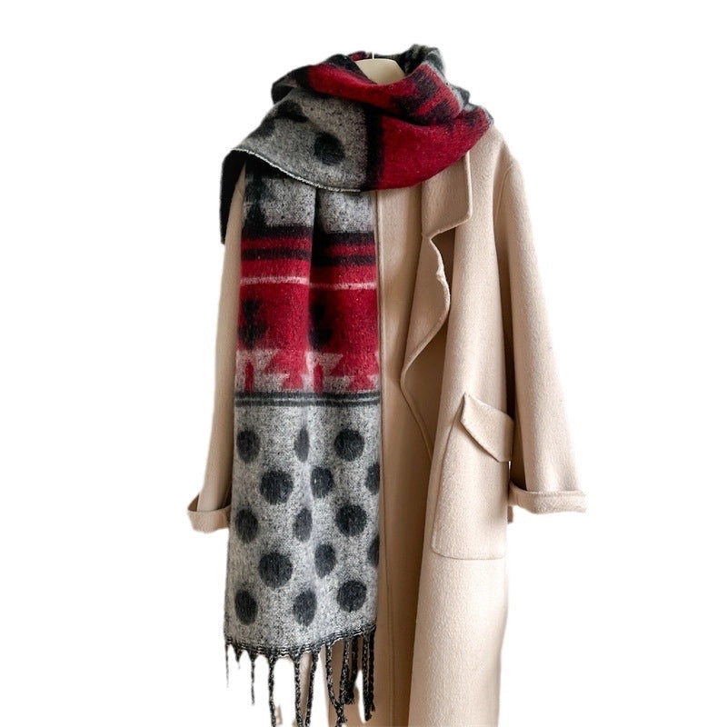 Women's Elegant Basic Minimalist Polka Dots Imitation Cashmere Polyester Scarf