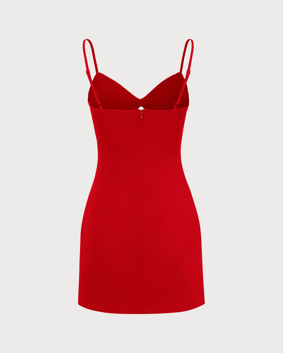 The Red V Neck Cutout Sleeveless Mini Dress