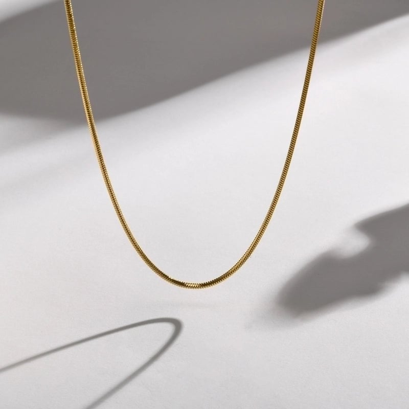 Minimalist Solid Color Titanium Steel Gold Plated Plating Necklace