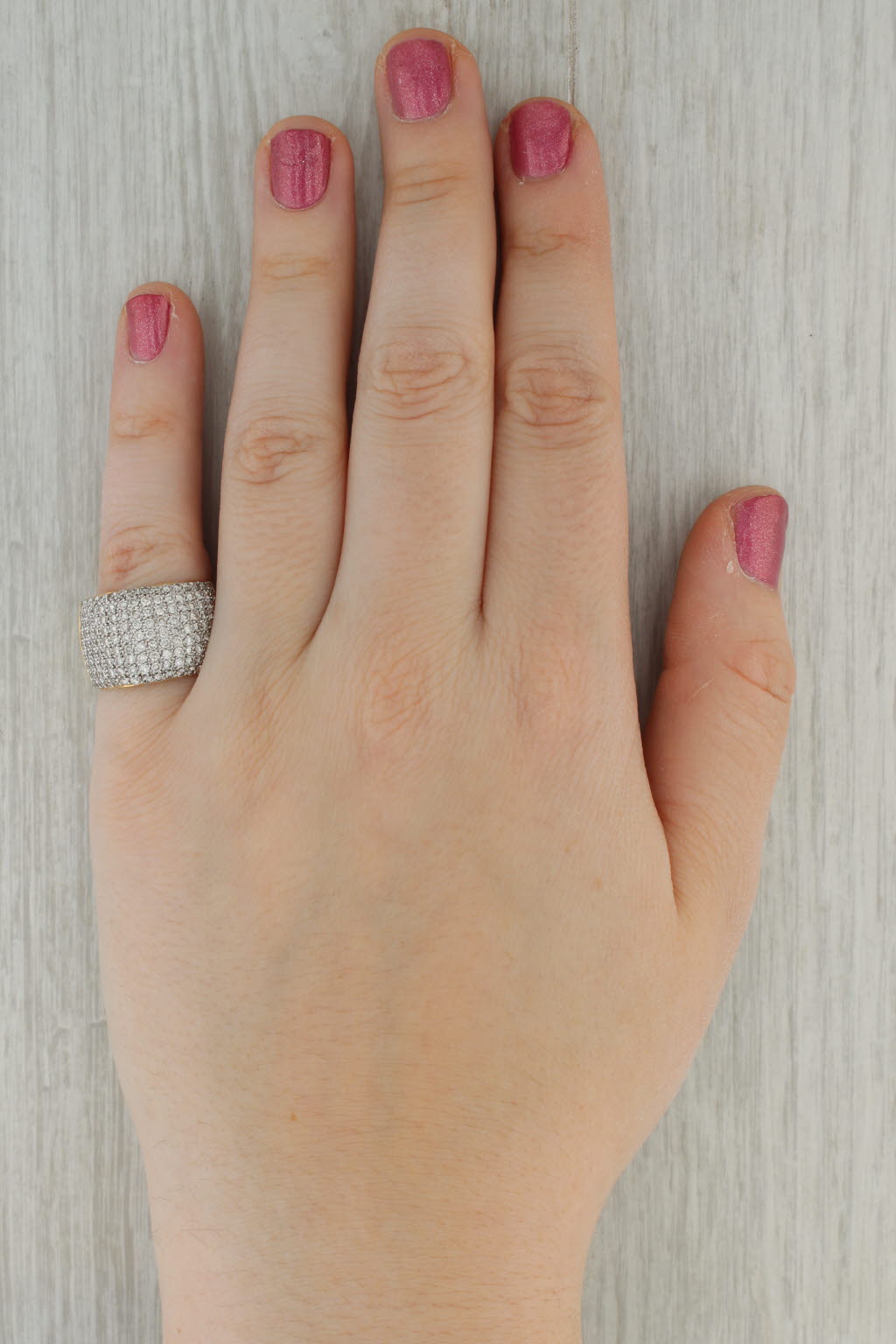 1.40ctw Pave Diamond Ring 14k Yellow Gold Size 7.25 Cocktail