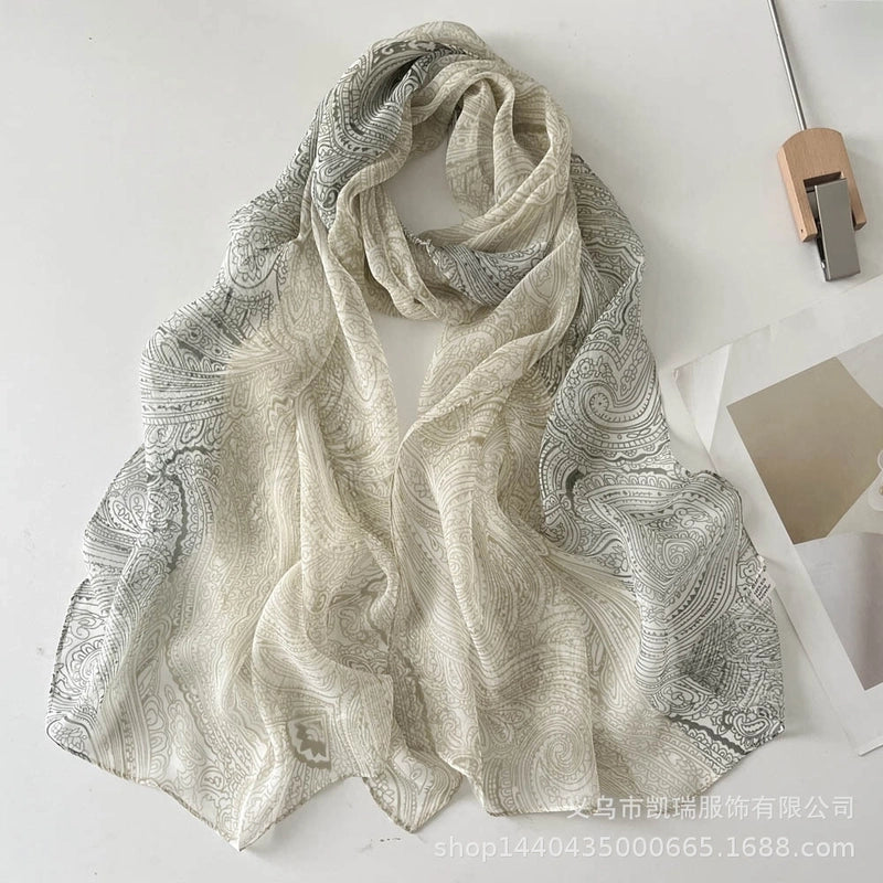 Women's Vacation Color Block Floral Polyester Silk Scarves